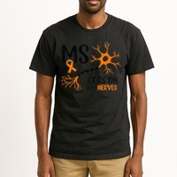 Multiple Sclerosis Awareness Gets On My Nerves Orange Tall T-Shirt