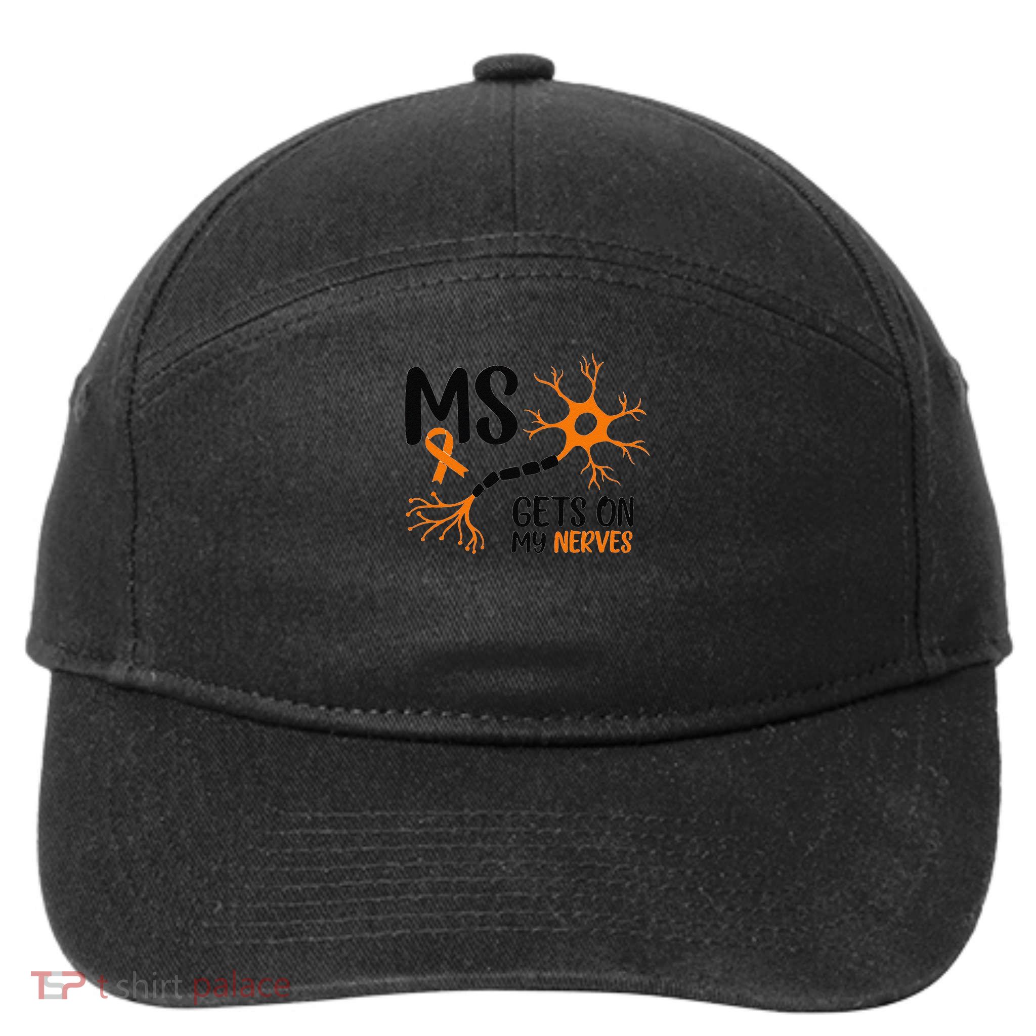 Multiple Sclerosis Awareness Gets On My Nerves Orange 7-Panel Snapback Hat