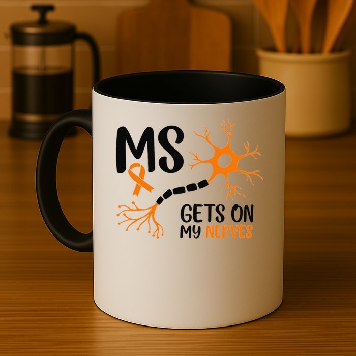 Multiple Sclerosis Awareness Gets On My Nerves Orange Mug