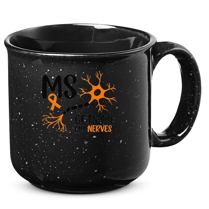 Multiple Sclerosis Awareness Gets On My Nerves Orange 15oz Campfire Ceramic Mug