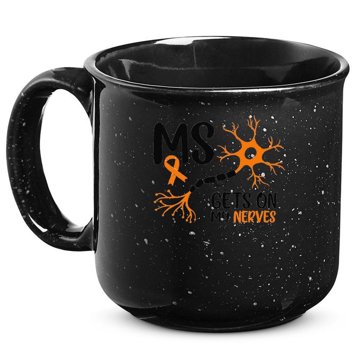 Multiple Sclerosis Awareness Gets On My Nerves Orange 15oz Campfire Ceramic Mug