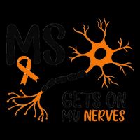 Multiple Sclerosis Awareness Gets On My Nerves Orange Drawstring Bag