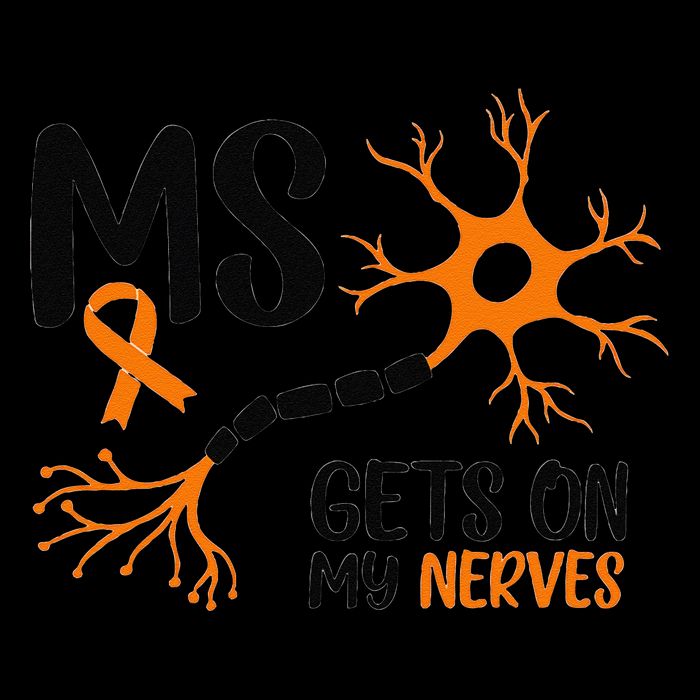 Multiple Sclerosis Awareness Gets On My Nerves Orange Drawstring Bag