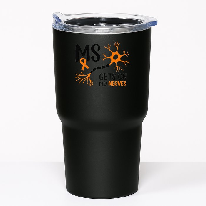 Multiple Sclerosis Awareness Gets On My Nerves Orange Tumbler
