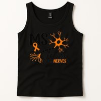 Multiple Sclerosis Awareness Gets On My Nerves Orange Tank Top
