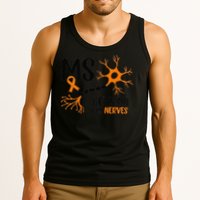 Multiple Sclerosis Awareness Gets On My Nerves Orange Tank Top