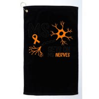 Multiple Sclerosis Awareness Gets On My Nerves Orange Golf Towel