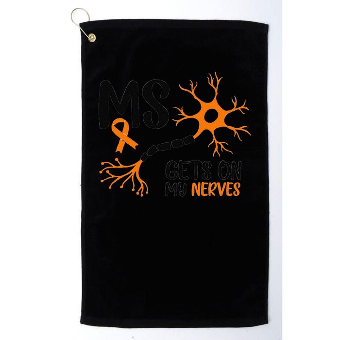 Multiple Sclerosis Awareness Gets On My Nerves Orange Golf Towel