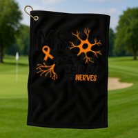 Multiple Sclerosis Awareness Gets On My Nerves Orange Golf Towel
