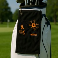 Multiple Sclerosis Awareness Gets On My Nerves Orange Golf Towel