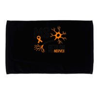 Multiple Sclerosis Awareness Gets On My Nerves Orange Microfiber Hand Towel