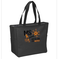 Multiple Sclerosis Awareness Gets On My Nerves Orange Zip Tote Bag