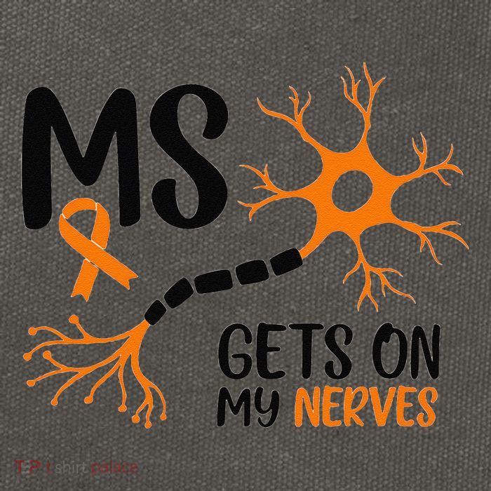 Multiple Sclerosis Awareness Gets On My Nerves Orange Cotton Canvas Backpack