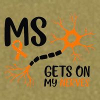 Multiple Sclerosis Awareness Gets On My Nerves Orange Garment-Dyed Women's Muscle Tee
