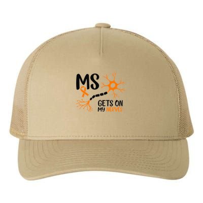 Multiple Sclerosis Awareness Gets On My Nerves Orange Yupoong Adult 5-Panel Trucker Hat