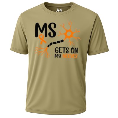 Multiple Sclerosis Awareness Gets On My Nerves Orange Performance Shirt