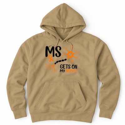 Multiple Sclerosis Awareness Gets On My Nerves Orange Hoodie