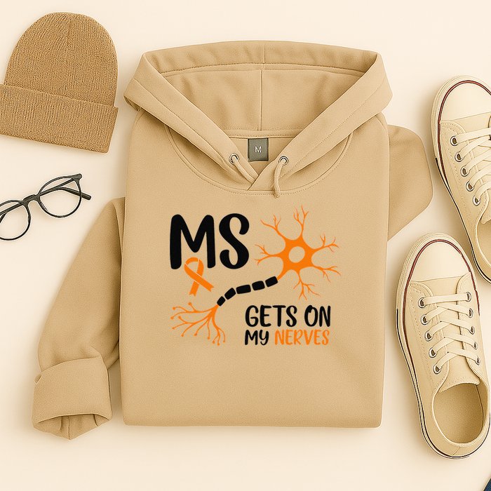 Multiple Sclerosis Awareness Gets On My Nerves Orange Hoodie