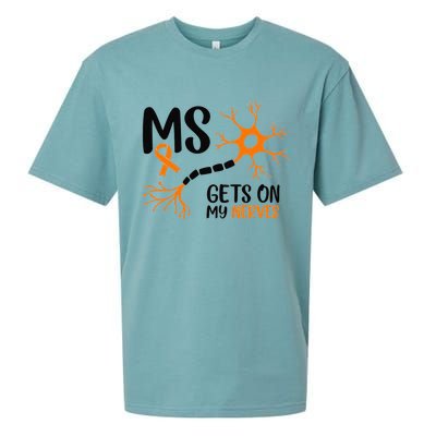Multiple Sclerosis Awareness Gets On My Nerves Orange Sueded Cloud Jersey T-Shirt