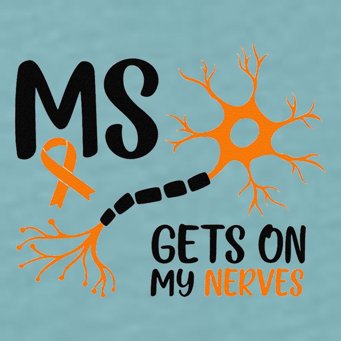 Multiple Sclerosis Awareness Gets On My Nerves Orange Sueded Cloud Jersey T-Shirt