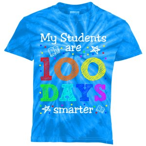 My Students Are 100 Days Smarter Funny Teacher Gift Kids Tie-Dye T-Shirt