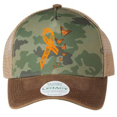 Multiple Sclerosis Awareness Butterfly Orange Ribbon Legacy Tie Dye Trucker Hat