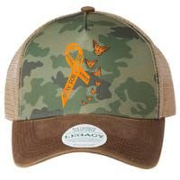 Multiple Sclerosis Awareness Butterfly Orange Ribbon Legacy Tie Dye Trucker Hat