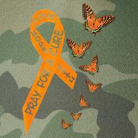 Multiple Sclerosis Awareness Butterfly Orange Ribbon Legacy Tie Dye Trucker Hat
