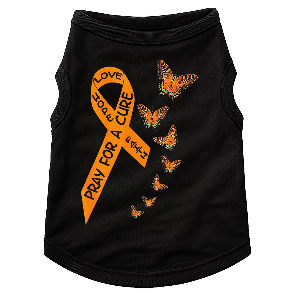 Multiple Sclerosis Awareness Butterfly Orange Ribbon Doggie Tank