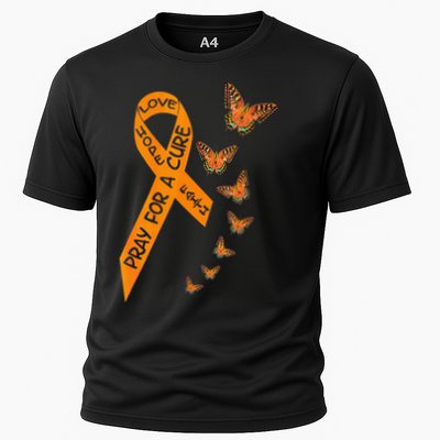 Multiple Sclerosis Awareness Butterfly Orange Ribbon Performance Shirt