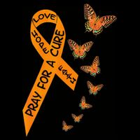 Multiple Sclerosis Awareness Butterfly Orange Ribbon Full-Length Apron With Pockets