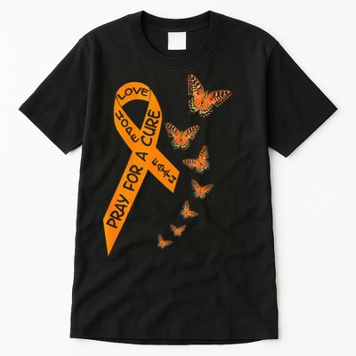 Multiple Sclerosis Awareness Butterfly Orange Ribbon Tall T-Shirt