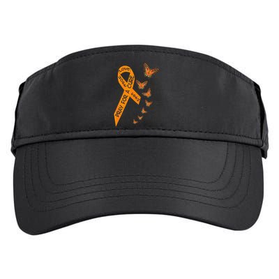 Multiple Sclerosis Awareness Butterfly Orange Ribbon Adult Drive Performance Visor