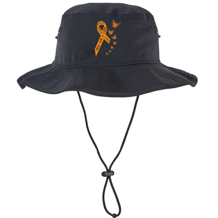 Multiple Sclerosis Awareness Butterfly Orange Ribbon Bucket Hat