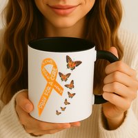 Multiple Sclerosis Awareness Butterfly Orange Ribbon Mug