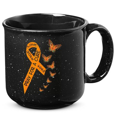 Multiple Sclerosis Awareness Butterfly Orange Ribbon 15oz Campfire Ceramic Mug