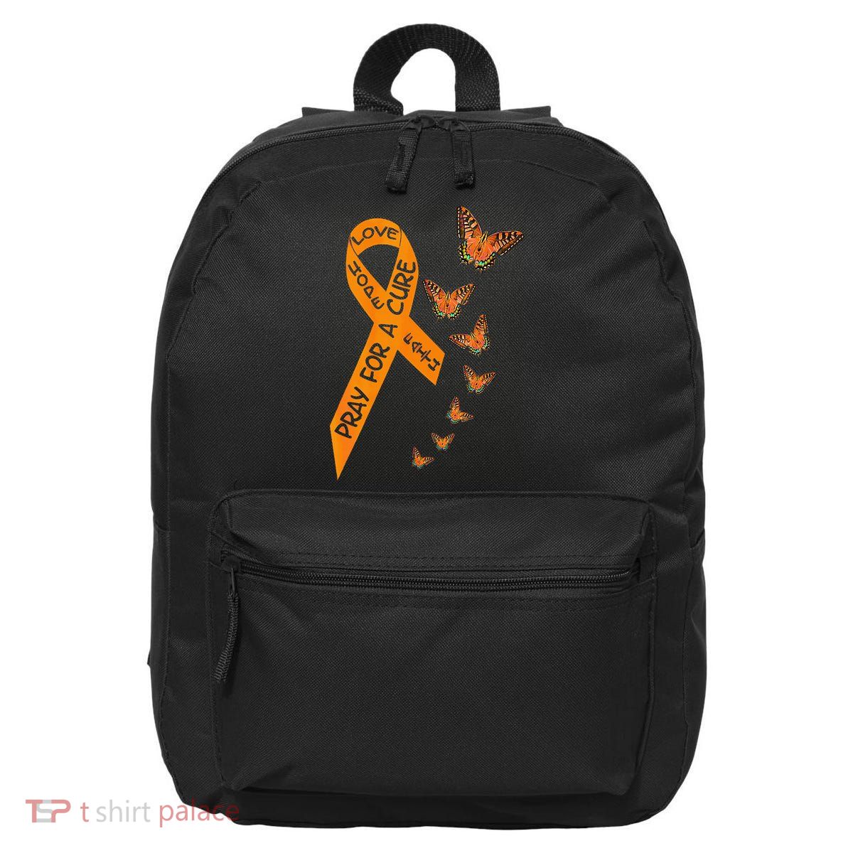 Multiple Sclerosis Awareness Butterfly Orange Ribbon 16 in Basic Backpack