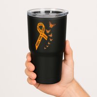 Multiple Sclerosis Awareness Butterfly Orange Ribbon Tumbler