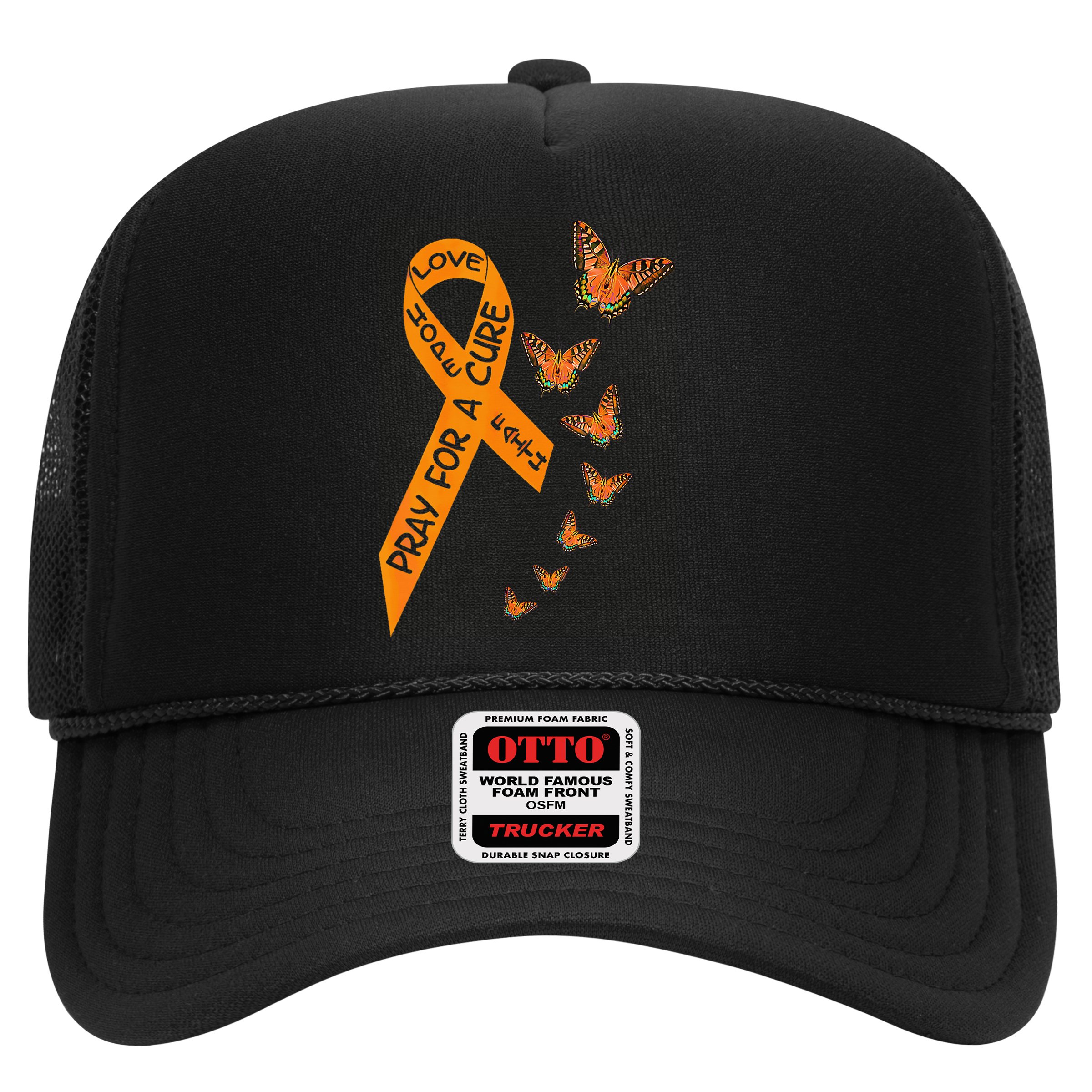 Multiple Sclerosis Awareness Butterfly Orange Ribbon Hat
