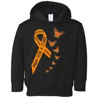 Multiple Sclerosis Awareness Butterfly Orange Ribbon Toddler Hoodie