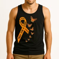 Multiple Sclerosis Awareness Butterfly Orange Ribbon Tank Top