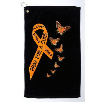Multiple Sclerosis Awareness Butterfly Orange Ribbon Golf Towel