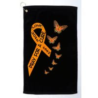 Multiple Sclerosis Awareness Butterfly Orange Ribbon Golf Towel