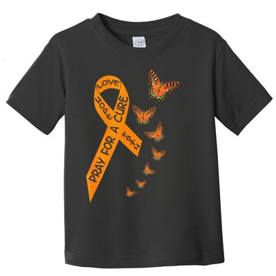 Multiple Sclerosis Awareness Butterfly Orange Ribbon Toddler T-Shirt