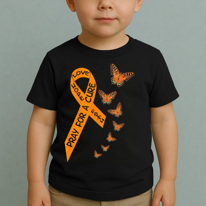 Multiple Sclerosis Awareness Butterfly Orange Ribbon Toddler T-Shirt