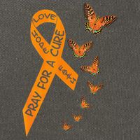 Multiple Sclerosis Awareness Butterfly Orange Ribbon Cotton Canvas Backpack