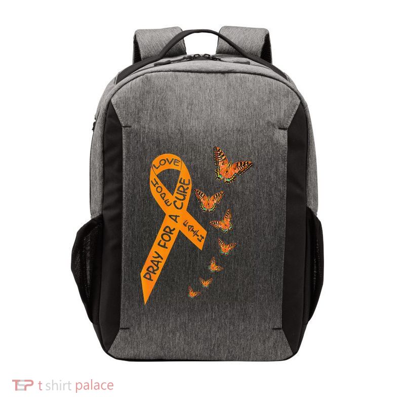 Multiple Sclerosis Awareness Butterfly Orange Ribbon Vector Backpack