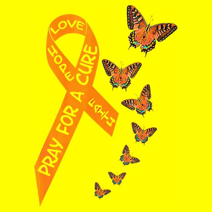 Multiple Sclerosis Awareness Butterfly Orange Ribbon Long Sleeve Shirt