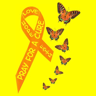 Multiple Sclerosis Awareness Butterfly Orange Ribbon T-Shirt