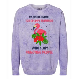 My Spirit Animal Is A Grumpy Flamingo Annoying People Funny Colorblast Crewneck Sweatshirt